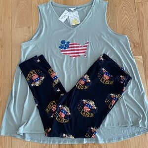 LuLaRoe 3XL Kristina Tank & TC2 Leggings Outfit